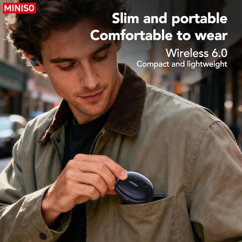 سماعات أذن MINISO MS216 للنوم، سماعات أذن صغيرة مع تقليل الضوضاء سماعات بلوتوث 6.0، سماعات أذن للترجمة بالذكاء الاصطناعي في الوقت الفعلي تدعم 135 لغة لأعمال السفر الجانبية النائمة in Kuwait