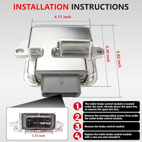 Trailer Brake Control Module (TBCM) Compatible with Cadillac Escalade (15-20), for Chevrolet Silverado Suburban Tahoe (14-20), for GMC Canyon Sierra Yukon (14-21) Replaces 23337305 23114650 23104453 in Saudi Arabia