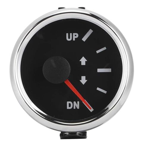 UP DN Boat Trim Gauge 0-190ohm Signal Indicator Super Trim Meters for Modified Vehicles, Agricultural Machinery (White Dial Silver Cover) in Saudi Arabia