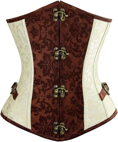 VEENDEO Steampunk Underbust Corset Brocade الخصر المدرب Cincher الجسم المشكل بوستير الأعلى in Kuwait