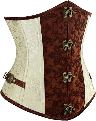 VEENDEO Steampunk Underbust Corset Brocade الخصر المدرب Cincher الجسم المشكل بوستير الأعلى in Kuwait