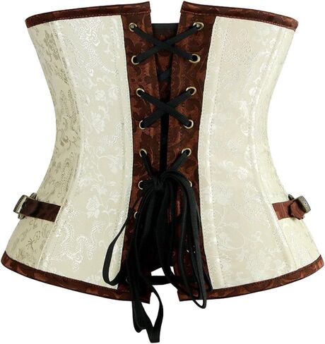 VEENDEO Steampunk Underbust Corset Brocade الخصر المدرب Cincher الجسم المشكل بوستير الأعلى in Kuwait