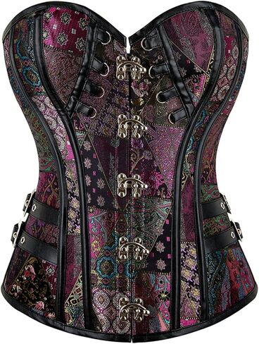 VEENDEO Steampunk Underbust Corset Brocade الخصر المدرب Cincher الجسم المشكل بوستير الأعلى in Kuwait