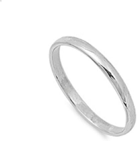 CloseoutWarehouse 925 Sterling Silver Plain Wedding Band Ring in Saudi Arabia