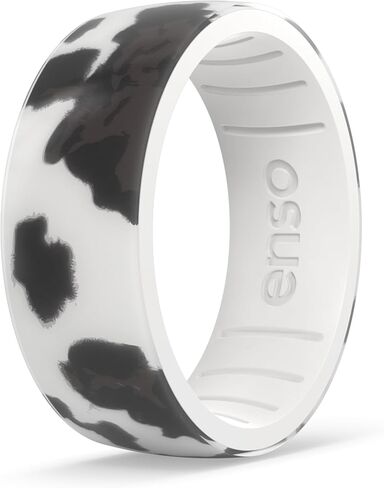 خاتم Enso Rings من السيليكون بطبعات الحيوانات - تصميم مريح ومرن للغاية - بعرض 6.6 مم، وسمك 1.75 مم - حراشف ثعبان - مقاس 7 in Saudi Arabia