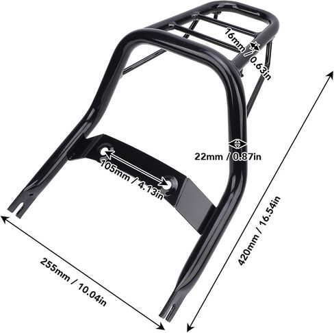 Motorcycle Rear Luggage Rack Heavy Duty Storage Shelf Bracket Cargo Carrier Tail Rack for Monkey 125 2018 to 2024 Anodized Iron 22mm 16mm Pipes in Saudi Arabia