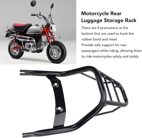 Motorcycle Rear Luggage Rack Heavy Duty Storage Shelf Bracket Cargo Carrier Tail Rack for Monkey 125 2018 to 2024 Anodized Iron 22mm 16mm Pipes in Saudi Arabia