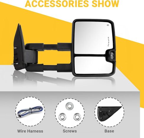 Towing Mirrors for 1999-2002 Chevy Silverado GMC Sierra 1500 Tow Mirrors, 2000-2002 Suburban Tahoe Sierra Yukon 1500 2500 with Power Heated Arrow Turn Signal Backup Light Extendable Pair Set in Saudi Arabia
