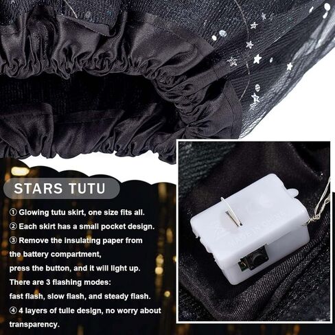 Florry Light Up Tutu Skirt LED Tutus Sparkly Layered Tulle Tutus for Women Party Carnival Costume in Saudi Arabia