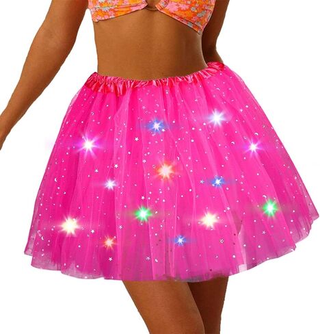 Florry Light Up Tutu Skirt LED Tutus Sparkly Layered Tulle Tutus for Women Party Carnival Costume in Saudi Arabia
