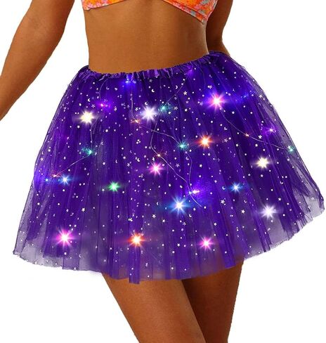 Florry Light Up Tutu Skirt LED Tutus Sparkly Layered Tulle Tutus for Women Party Carnival Costume in Saudi Arabia
