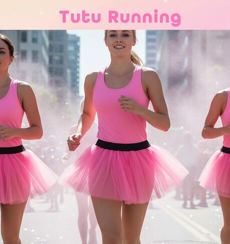 Pink Tutu Women, 3-Layered Running Tutus for Women, Pink Tulle Skirts for Adults, 80s Fluffy Costume Party, Christmas Halloween Dance in Saudi Arabia