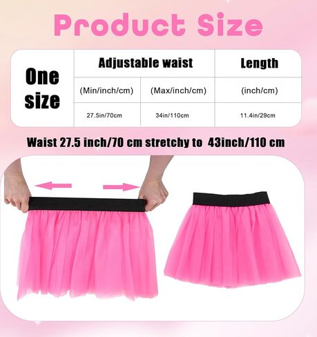 Pink Tutu Women, 3-Layered Running Tutus for Women, Pink Tulle Skirts for Adults, 80s Fluffy Costume Party, Christmas Halloween Dance in Saudi Arabia