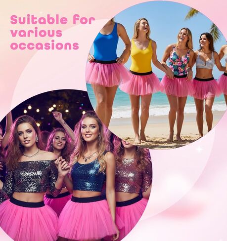 Pink Tutu Women, 3-Layered Running Tutus for Women, Pink Tulle Skirts for Adults, 80s Fluffy Costume Party, Christmas Halloween Dance in Saudi Arabia