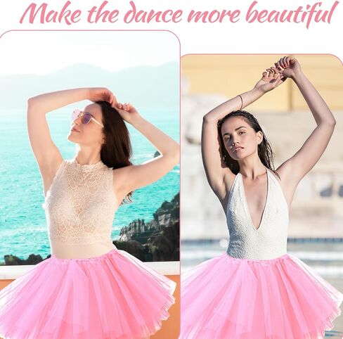 Pink Tutu for Adult Pink Tutu Skirt for Women Elastic Tutus Dress for Women 5 Layered Tulle Dress in Saudi Arabia