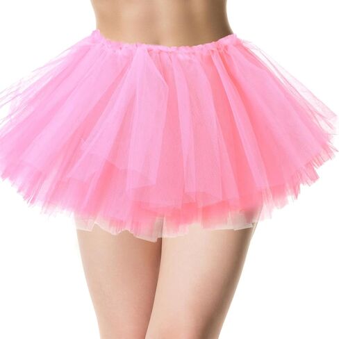 Pink Tutu for Adult Pink Tutu Skirt for Women Elastic Tutus Dress for Women 5 Layered Tulle Dress in Saudi Arabia