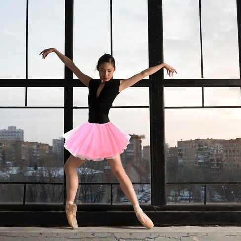 Pink Tutu for Adult Pink Tutu Skirt for Women Elastic Tutus Dress for Women 5 Layered Tulle Dress in Saudi Arabia