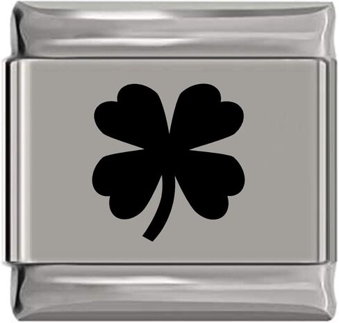 NewCharms Four Leaf Clover Laser Engraved Italian Charm (9mm Standard Size) in Saudi Arabia