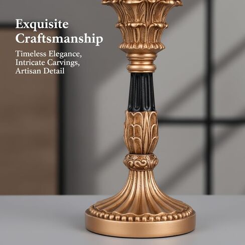 Farmhouse Candle Holder Pillar Candle 3 Piece Set, Farmhouse Living Room Mantel Decor, Table Centerpiece, 12" 10" 8" Vintage Tall Candle Holder Decor - Brown in Saudi Arabia