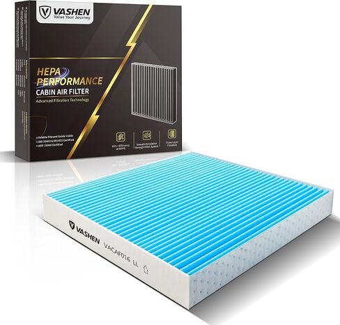 فلتر هواء المقصورة CF10134 لتدفق الهواء السلس وترشيح درجة H11، مناسب لسيارة Honda Accord 2003-2020، CRV 2007-2016، Civic 2006-2012، Odyssey Pilot Passport Ridgeline - وسائط مركبة باللون الأزرق السماوي in Kuwait