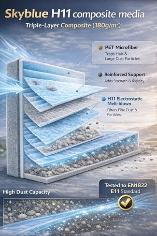 فلتر هواء المقصورة CF10134 لتدفق الهواء السلس وترشيح درجة H11، مناسب لسيارة Honda Accord 2003-2020، CRV 2007-2016، Civic 2006-2012، Odyssey Pilot Passport Ridgeline - وسائط مركبة باللون الأزرق السماوي in Kuwait