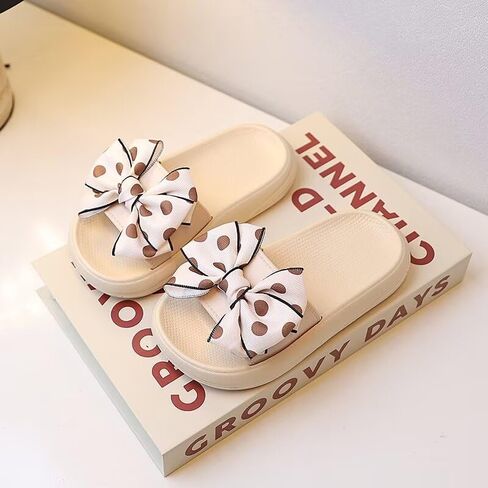 Kids Bow Slippers - Cute Shoes with Non-Slip Sole for Girls,Indoor Slide Slippers in Saudi Arabia
