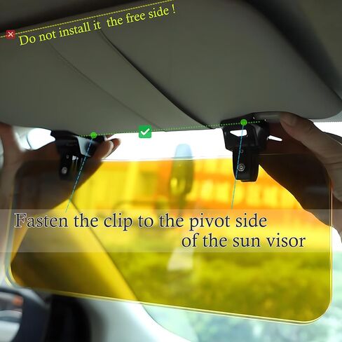 موسع واقي الشمس للسيارة - مستقطب ممتاز 2 في 1 مضاد للوهج بالأشعة فوق البنفسجية 400، قابل للتعديل ليلاً ونهارًا من أجل قيادة آمنة in Kuwait