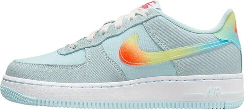 Nike Air Force 1 Big Kids' Shoes (HF4782-474, Glacier Blue/Light Lemon Twist/Aquarius Blue) Size 1 in Kuwait