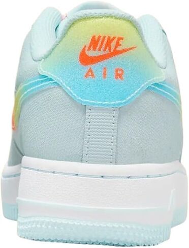 Nike Air Force 1 Big Kids' Shoes (HF4782-474, Glacier Blue/Light Lemon Twist/Aquarius Blue) Size 1 in Kuwait