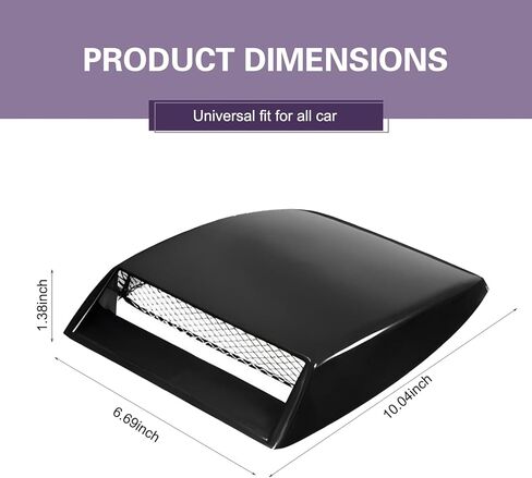 Car Decorative Air Flow Intake Hood Scoop, Self-adhesive Automotive Bonnet False Vent Cover, Universal Automotive Exterior Decorative Accessories, for SUV RV Truck (Black) in Saudi Arabia