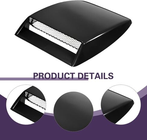 Car Decorative Air Flow Intake Hood Scoop, Self-adhesive Automotive Bonnet False Vent Cover, Universal Automotive Exterior Decorative Accessories, for SUV RV Truck (Black) in Saudi Arabia