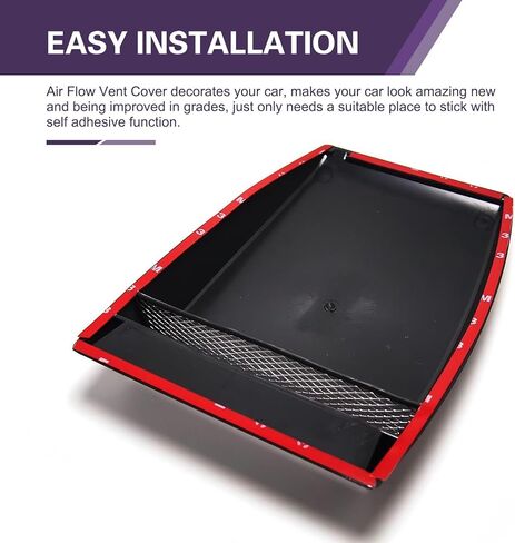 Car Decorative Air Flow Intake Hood Scoop, Self-adhesive Automotive Bonnet False Vent Cover, Universal Automotive Exterior Decorative Accessories, for SUV RV Truck (Black) in Saudi Arabia
