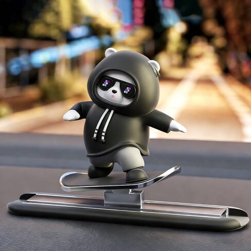 Skateboard Bear Car Dashboard Ornament for Subaru Impreza Hatchback 2016-2025, Sliding Car Interior Decoration Cool Auto Accessories Gift,Pink in Kuwait