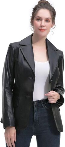 BGSD Women Ruth Lambskin Leather Blazer Jacket (Also available in Plus Size & Petite) in Saudi Arabia