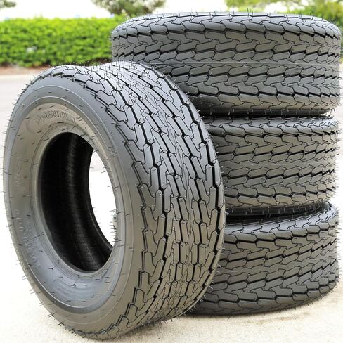 إطار مقطورة قارب ممتاز Forerunner QH503 - 20.5X8.00-10ST 20.5X8.00X10 نطاق تحميل E LRE 10 طبقات BSW جدار جانبي أسود، مجموعة من 4 in Kuwait