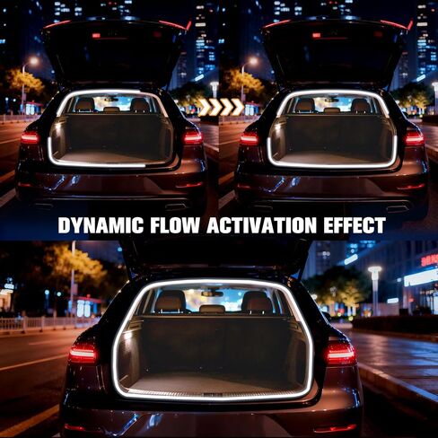 dibms 177 "الحث المغناطيسي الديناميكي المتدفق أدى شريط إضاءة صندوق السيارة، عالمي مرن IP65 مقاوم للماء سيليكون قابل للقص 12 فولت إضاءة محيطة داخلية للسيارات سيارات الدفع الرباعي والشاحنات البيضاء in Kuwait