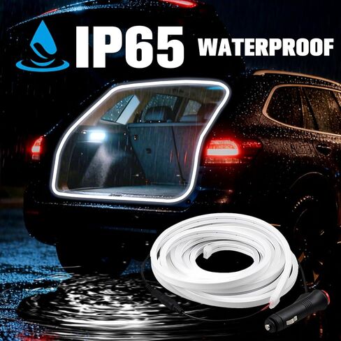 dibms 177 "الحث المغناطيسي الديناميكي المتدفق أدى شريط إضاءة صندوق السيارة، عالمي مرن IP65 مقاوم للماء سيليكون قابل للقص 12 فولت إضاءة محيطة داخلية للسيارات سيارات الدفع الرباعي والشاحنات البيضاء in Kuwait