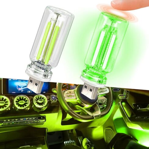 2Pcs USB LED Lights for Car, Touch Dimmable LED Interior Car Lights, USB Port Retro Car Ambient Lighting, LED Lights Interior Wireless for Truck Decor＆Car Accessories Interior Decor (Blue) in Saudi Arabia