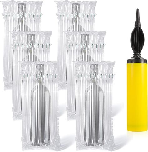 50 Packs Wine Bottle Protector Bag for Travel, Inflatable Air Column Packaging Bubble Bags with Pump, Reusable Pump Bag Shipping Sleeves Cushion Bags for Bottles Transportation (13 x 4 Inch) in Saudi Arabia