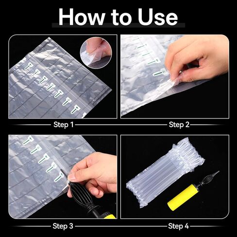 50 Packs Wine Bottle Protector Bag for Travel, Inflatable Air Column Packaging Bubble Bags with Pump, Reusable Pump Bag Shipping Sleeves Cushion Bags for Bottles Transportation (13 x 4 Inch) in Saudi Arabia