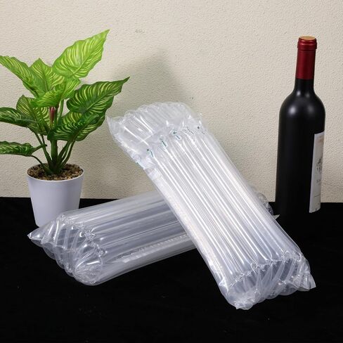 50 Packs Wine Bottle Protector Bag for Travel, Inflatable Air Column Packaging Bubble Bags with Pump, Reusable Pump Bag Shipping Sleeves Cushion Bags for Bottles Transportation (13 x 4 Inch) in Saudi Arabia