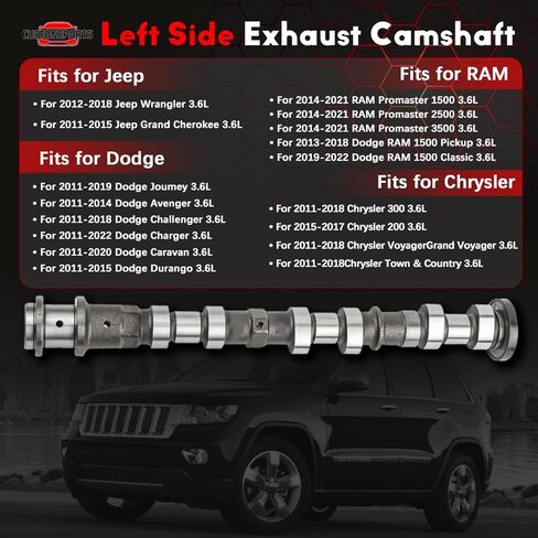 Left Side Exhaust Camshaft (Driver Side) FIT 2011-2023 Chrysler 300 Dodge Charger Jeep Grand Cherokee Ram 1500 3.6L Pentastar 5184377AG in Saudi Arabia