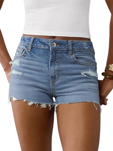 ANRABESS Womens Ripped Denim Shorts High Waist Frayed Hot Raw Hem Cut Off Summer Casual Jean Shorts 2026 Y2K Trendy Shorts in Saudi Arabia
