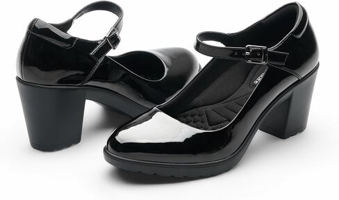 Cusolemore Mary Jane Heels with Arch Support, Closed Round Toe Chunky Pumps for Women, Comfortable Block Heel Dress Shoes in Saudi Arabia