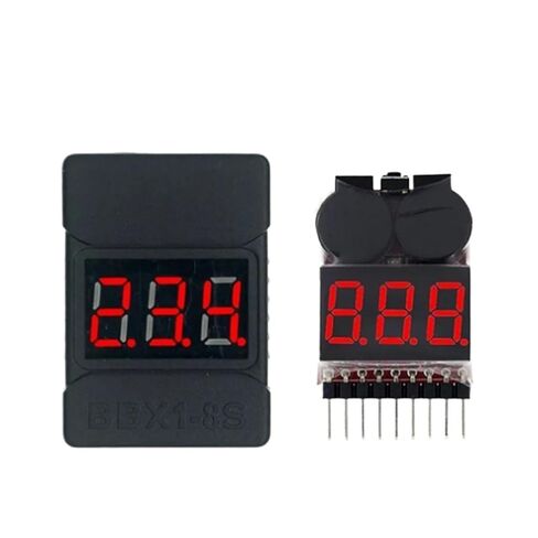 1-8S BBX1-8S 2IN1 Lipo Battery Voltage Tester/Low Voltage Buzzer Alarm/Battery Voltage Dual Speakers(1-8S 2IN1 Tester) in Saudi Arabia