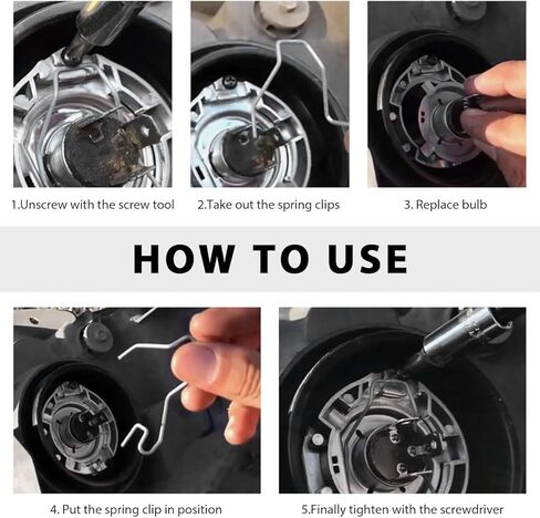 9PCS Bulb Retaining Spring Clips for H1/H3/H4/H7, Stainless Steel Car Headlight Clamp Bulbs Retainer, Headlamp Spring Clips Dip Dipped Beam Bulbs Holder for Most Vehicles in Saudi Arabia