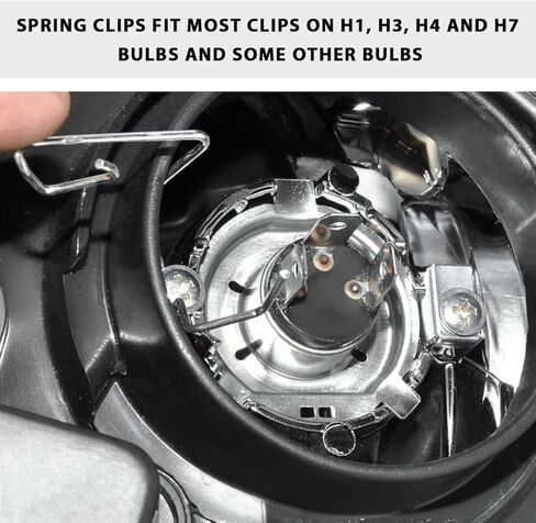 9PCS Bulb Retaining Spring Clips for H1/H3/H4/H7, Stainless Steel Car Headlight Clamp Bulbs Retainer, Headlamp Spring Clips Dip Dipped Beam Bulbs Holder for Most Vehicles in Saudi Arabia