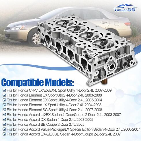 12100-RAA-A01 Cylinder Head Fits for Honda CRV Accord Element 2.4L 2003-2009 K24A8 K24A4 RAA 12100-RAA-A00 in Saudi Arabia