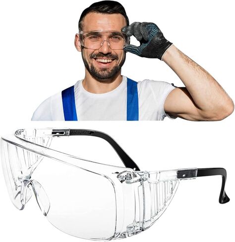 PAERDE Safety Goggles Safety Glasses Anti Fog Protective Glasses With Adjustable Temples Clear Eye Protection Glaases in Saudi Arabia