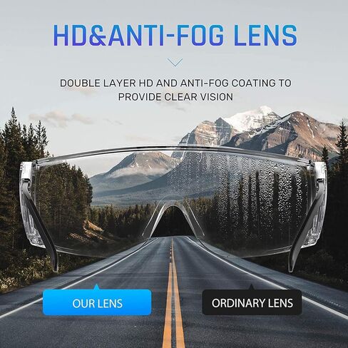 PAERDE Safety Goggles Safety Glasses Anti Fog Protective Glasses With Adjustable Temples Clear Eye Protection Glaases in Saudi Arabia